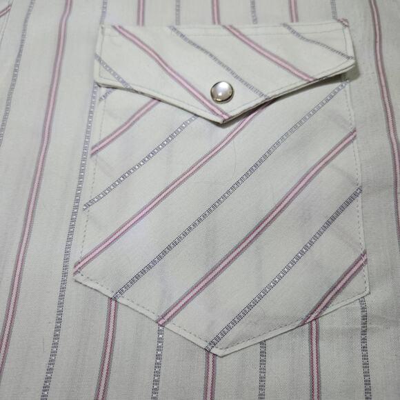 Vintage Wrangler Cowboy Cut Regular Fit X-Long Tails Pearl Snap Button Down - Picture 3 of 5